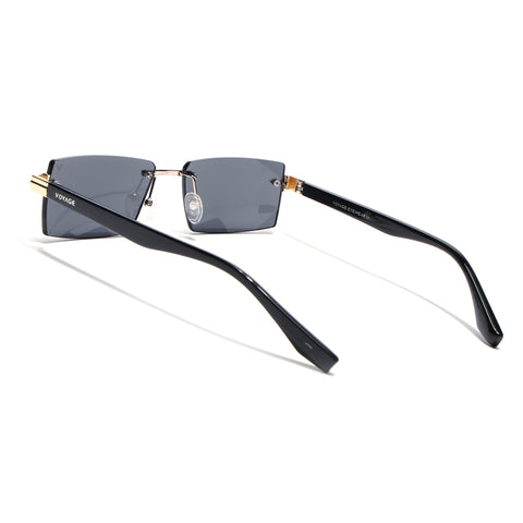 Vortex | Black Rimless Sunglasses | Golden Frame - MG7995
