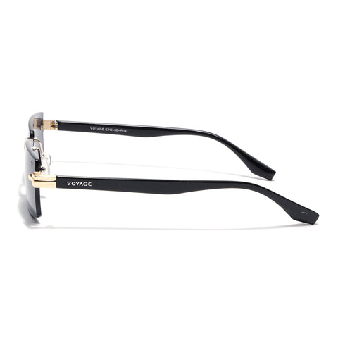 Vortex | Black Rimless Sunglasses | Golden Frame - MG7995