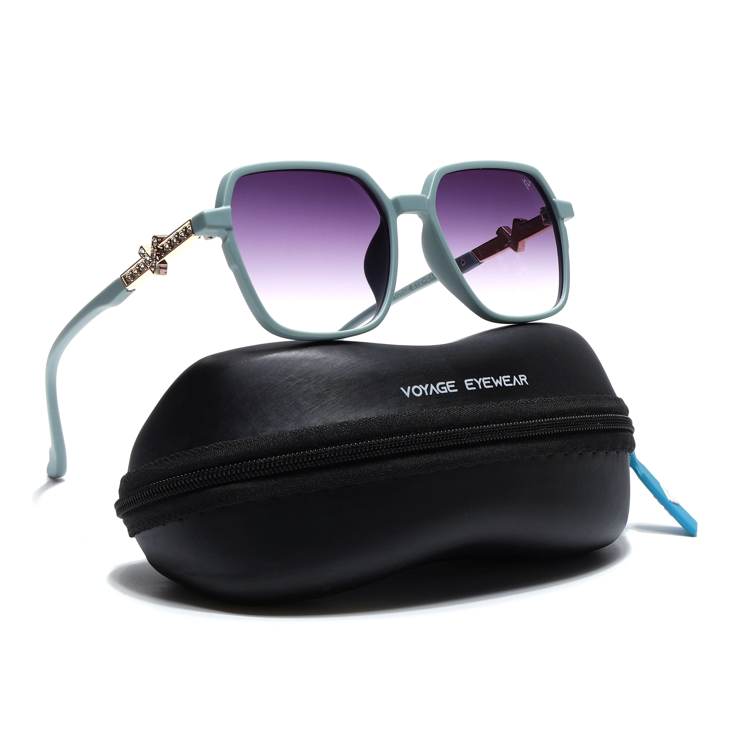 Purple & Clear Square Sunglasses - MG4233