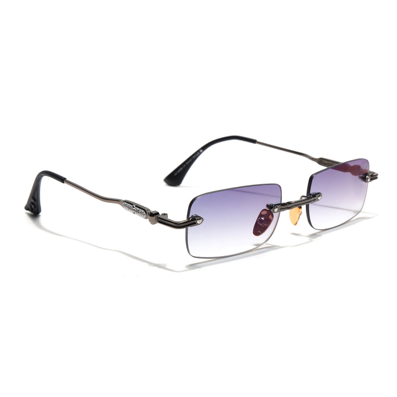 Godex | Grey Rimless Sunglasses | Gunmetal Frame - MG9123