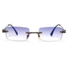 Godex | Grey Rimless Sunglasses | Gunmetal Frame - MG9123