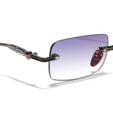 Godex | Grey Rimless Sunglasses | Gunmetal Frame - MG9123