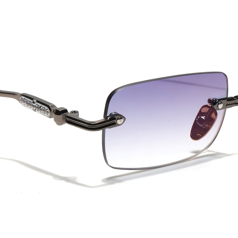 Godex | Grey Rimless Sunglasses | Gunmetal Frame - MG9123
