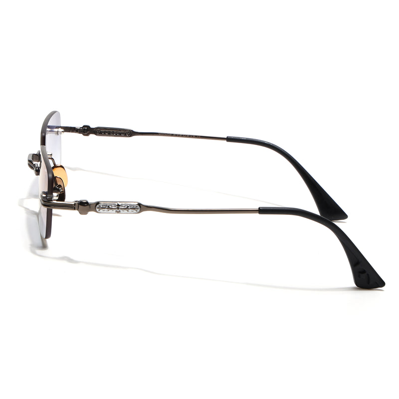 Godex | Grey Rimless Sunglasses | Gunmetal Frame - MG9123
