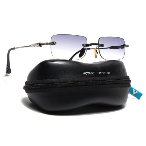 Godex | Grey Rimless Sunglasses | Gunmetal Frame - MG9123