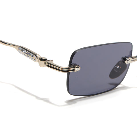 Godex | Black Rimless Sunglasses | Silver Frame - MG9124