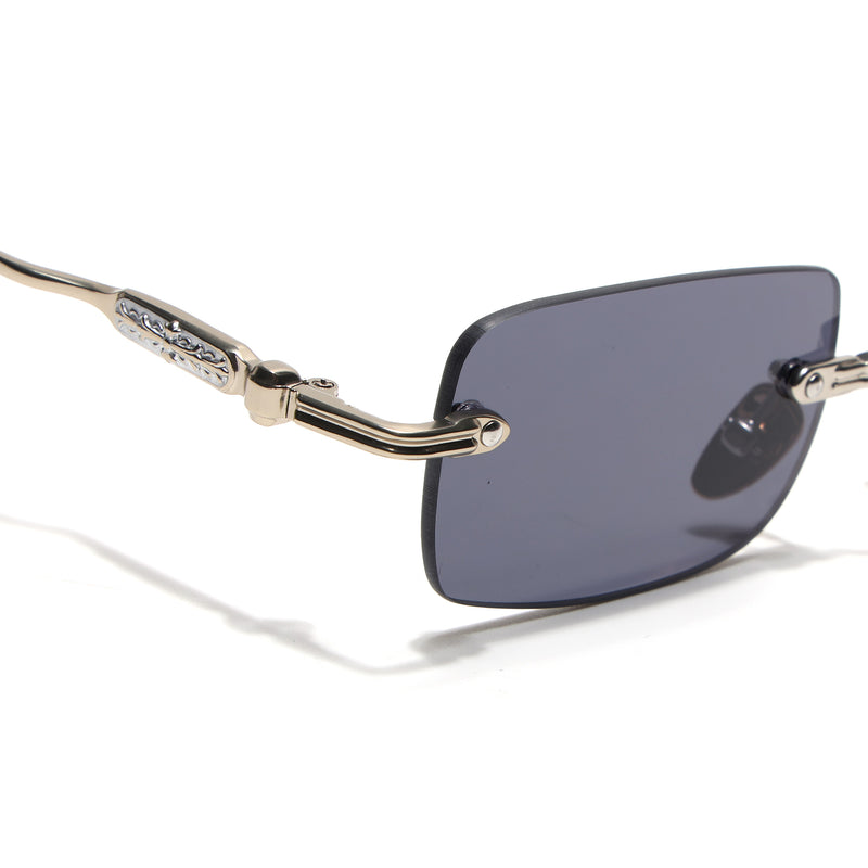 Godex | Black Rimless Sunglasses | Silver Frame - MG9124