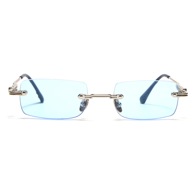 Godex | Blue Rimless Sunglasses | Silver Frame - MG9125