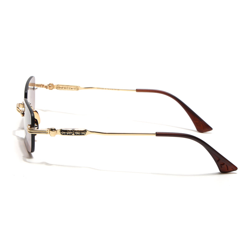 Godex | Brown Rimless Sunglasses | Golden Frame - MG9126