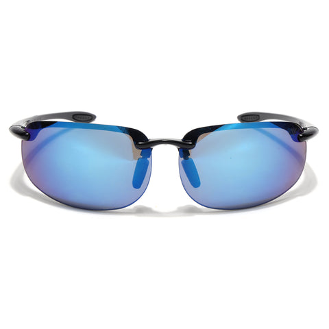 Stratos | Shiny Transparent Blue Wrap Around Sunglasses | MG9115