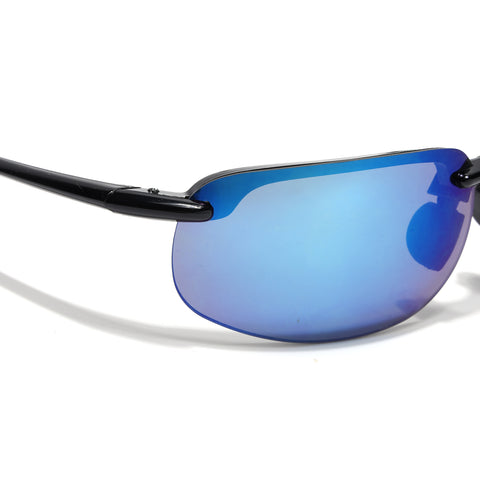 Stratos | Shiny Transparent Blue Wrap Around Sunglasses | MG9115