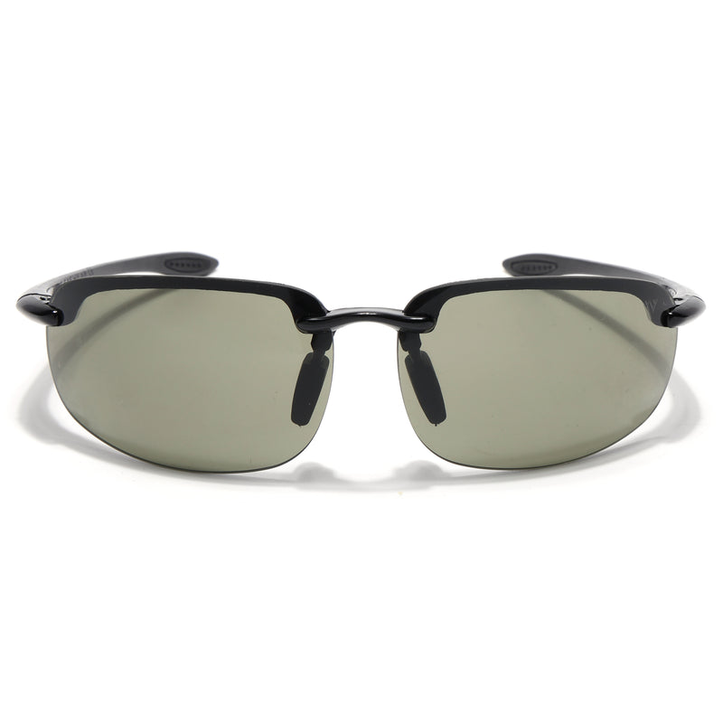 Wrap Around Sunglasses (Green Lens | Brown Frame - MG9117)