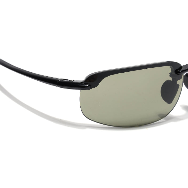 Wrap Around Sunglasses (Green Lens | Brown Frame - MG9117)