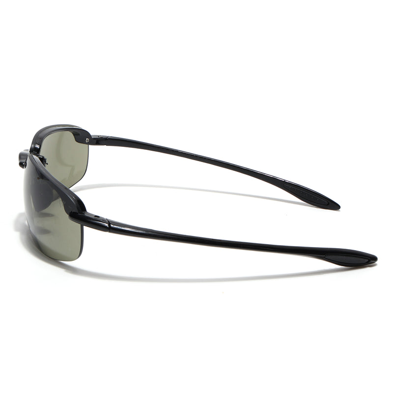 Wrap Around Sunglasses (Green Lens | Brown Frame - MG9117)