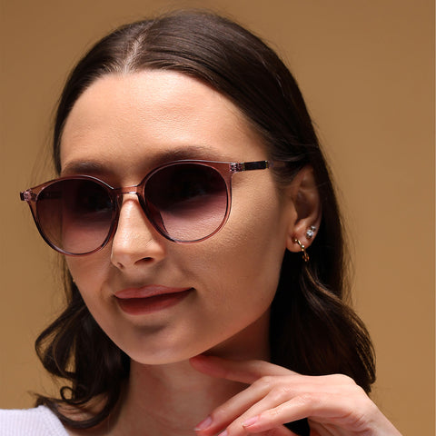 Round Brown & Clear Sunglasses - MG4271