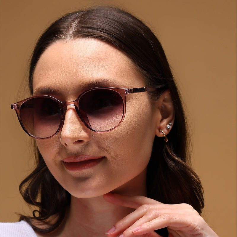 Round Brown & Clear Sunglasses - MG4271