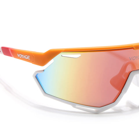 Voyage Select Drift Sunglasses (Multicolor Lens | Orange & White Frame - SLMG6343)