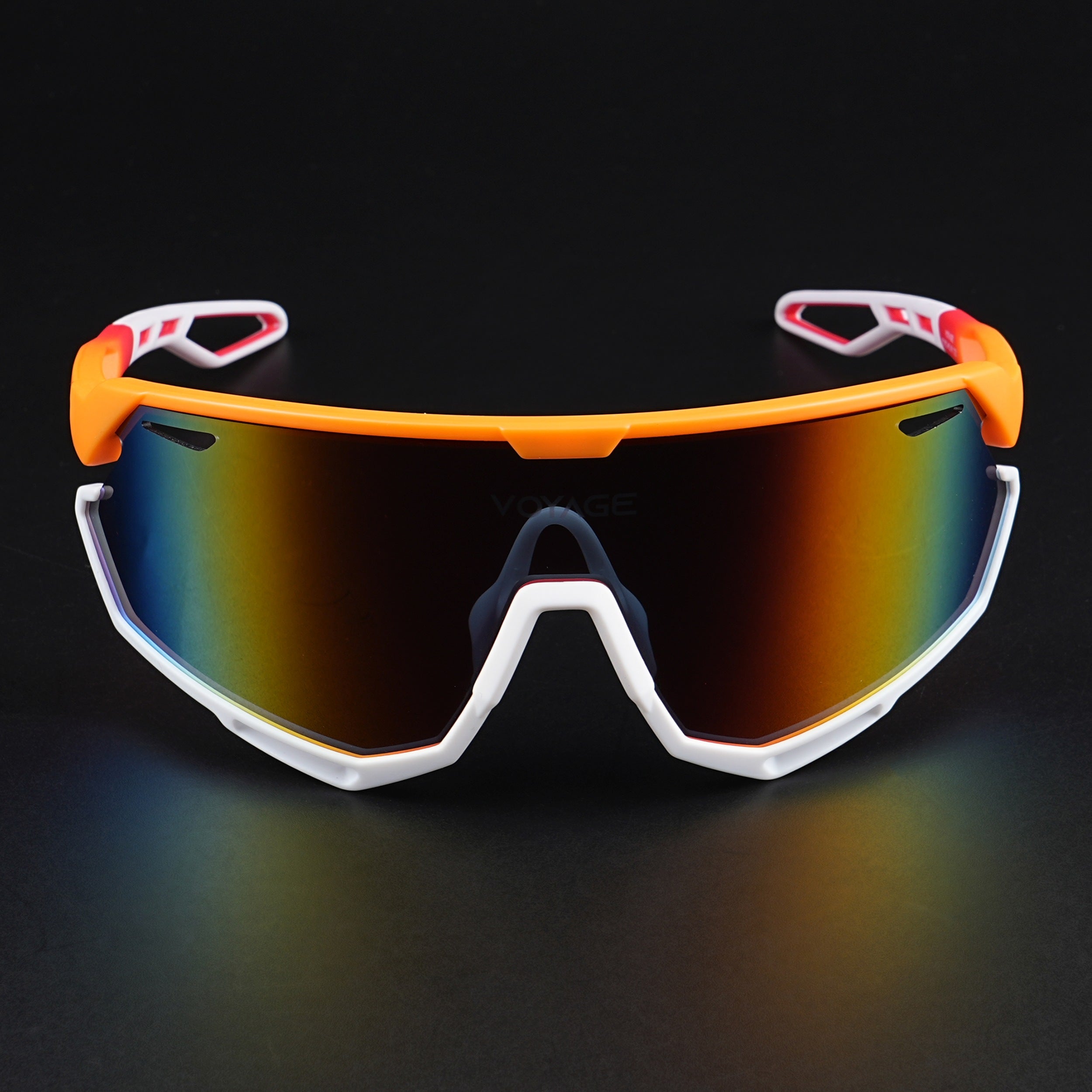 Voyage Select Drift Sunglasses (Multicolor Lens | Orange & White Frame - SLMG6343)