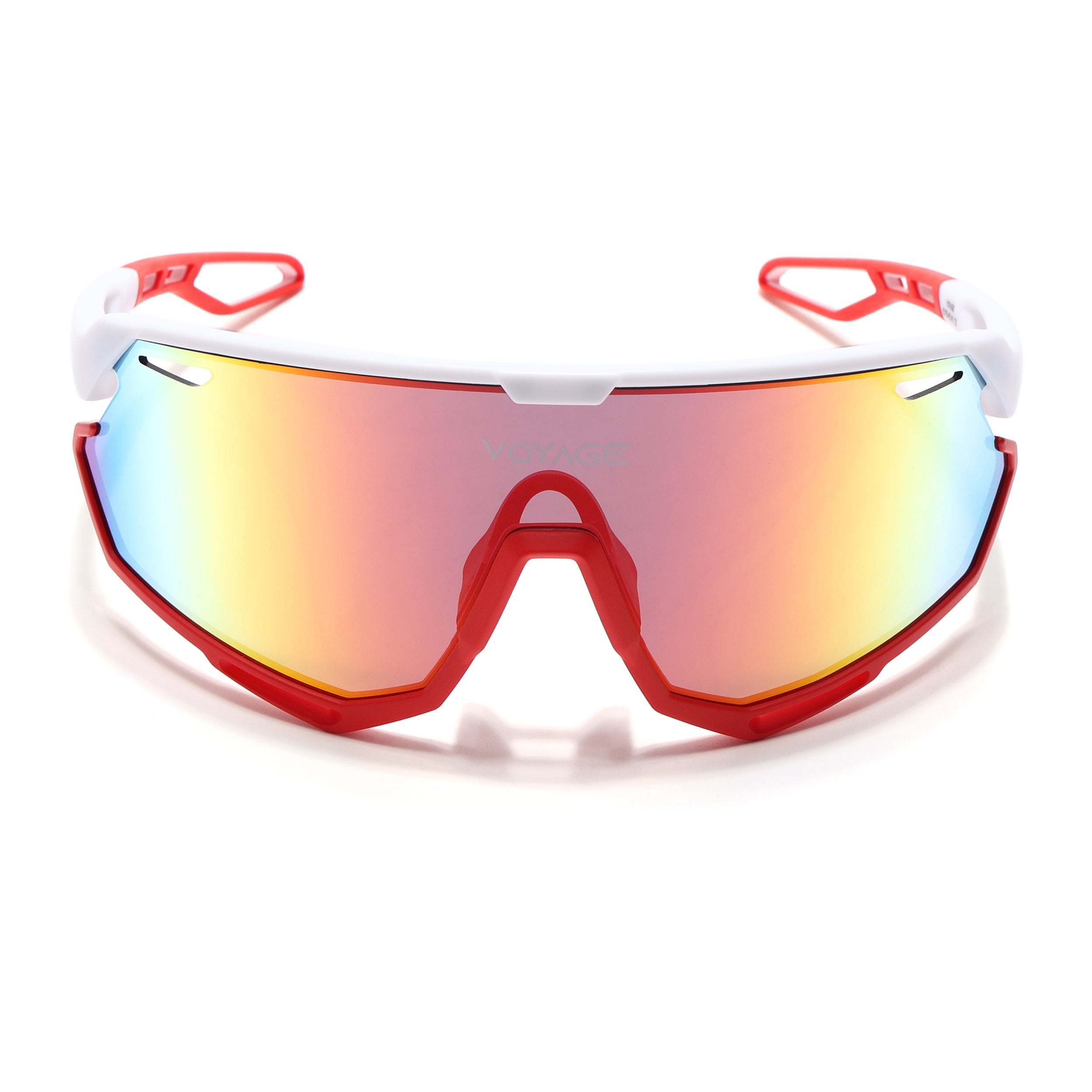 Voyage Select Drift Sunglasses (Multicolor Lens | White & Red Frame - SLMG6344)