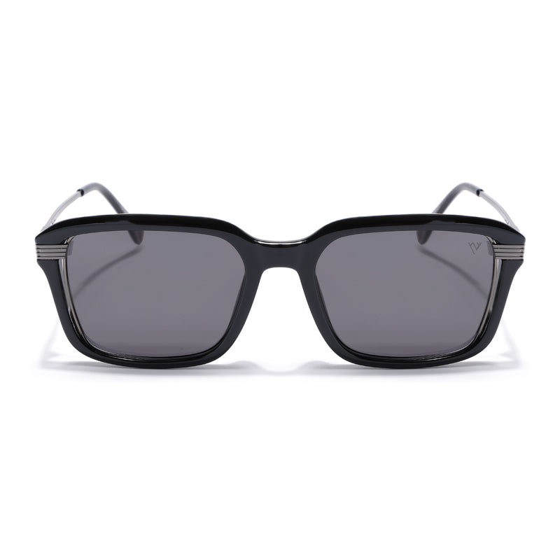 Black Wayfarer Polarized Sunglasses | Black Lens - PMG7896