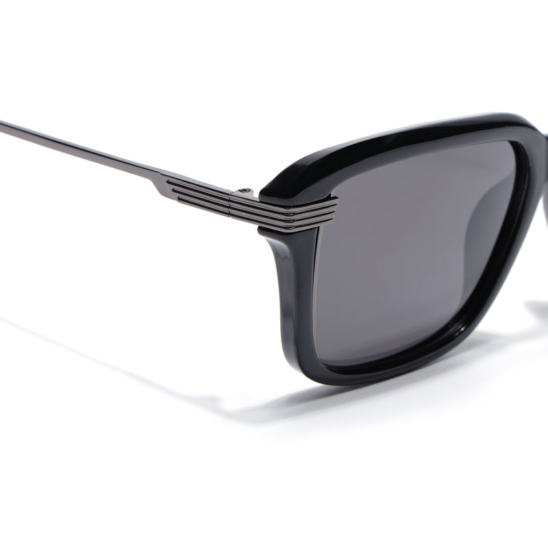 Black Wayfarer Polarized Sunglasses | Black Lens - PMG7896