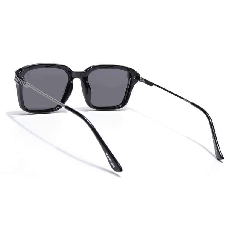 Black Wayfarer Polarized Sunglasses | Black Lens - PMG7896