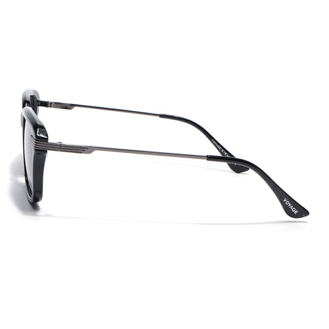 Black Wayfarer Polarized Sunglasses | Black Lens - PMG7896