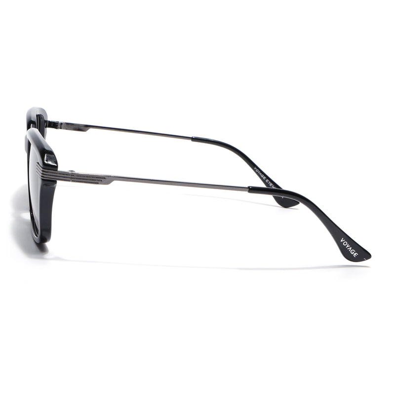 Black Wayfarer Polarized Sunglasses | Black Lens - PMG7896