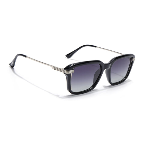 Black Wayfarer Polarized Sunglasses | Grey Lens - PMG7897