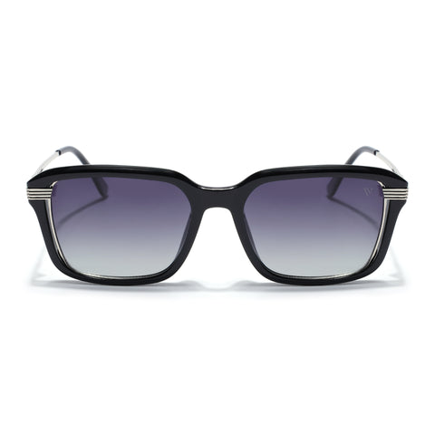 Black Wayfarer Polarized Sunglasses | Grey Lens - PMG7897