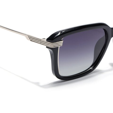 Black Wayfarer Polarized Sunglasses | Grey Lens - PMG7897
