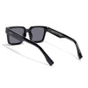 Black Rectangle Polarized Sunglasses | Black Lens - PMG7915