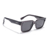 Black Rectangle Polarized Sunglasses | Black Lens - PMG7916