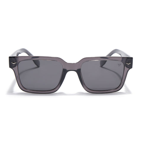 Black Rectangle Polarized Sunglasses | Black Lens - PMG7916