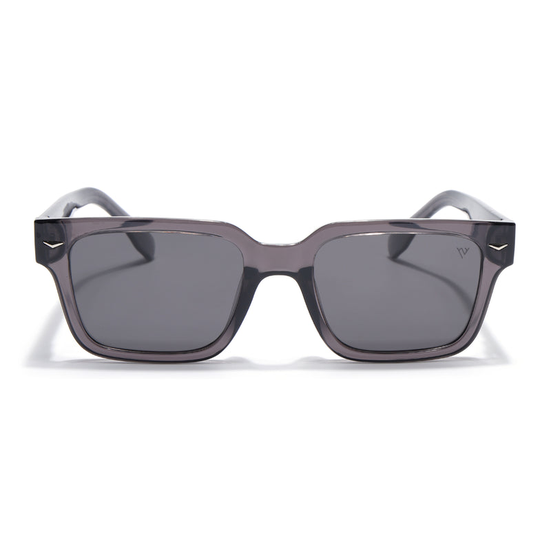 Black Rectangle Polarized Sunglasses | Black Lens - PMG7916