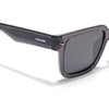 Black Rectangle Polarized Sunglasses | Black Lens - PMG7916