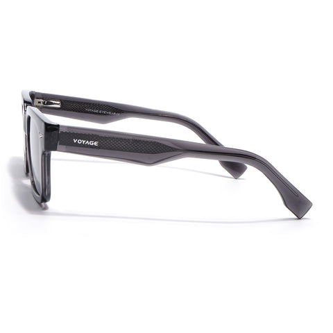 Black Rectangle Polarized Sunglasses | Black Lens - PMG7916