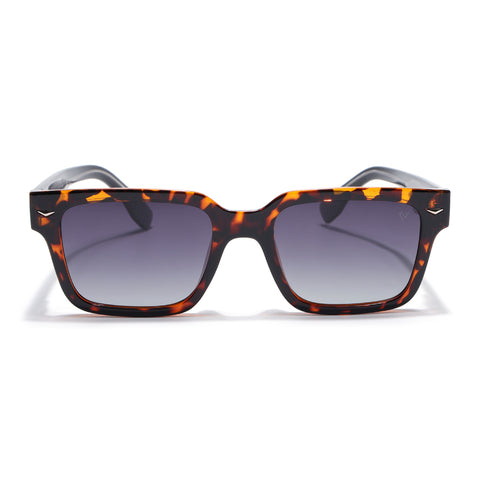 Demi Brown Rectangle Polarized Sunglasses | Black Lens - PMG7917