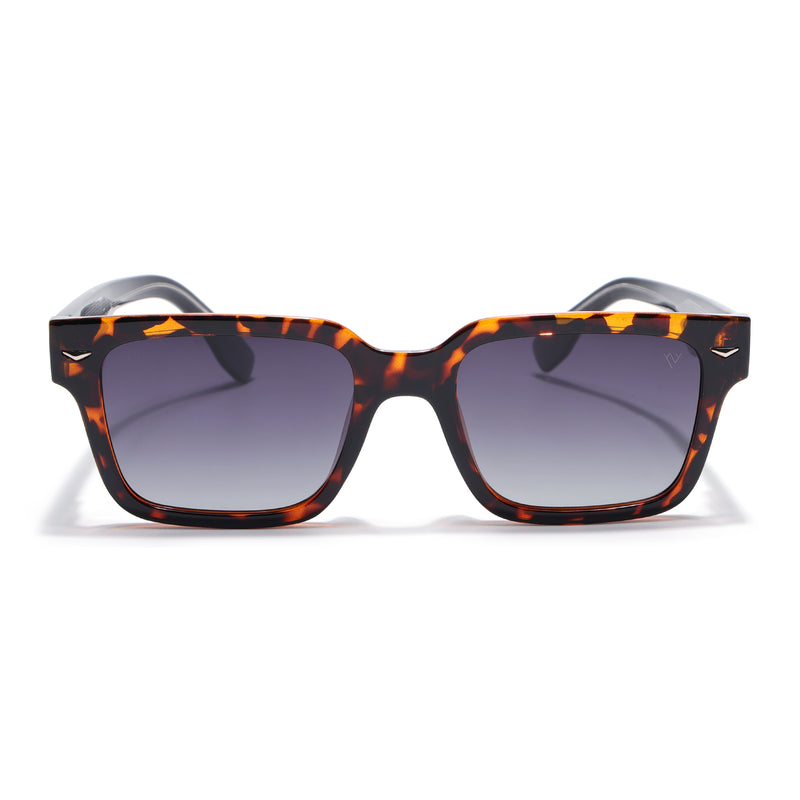 Demi Brown Rectangle Polarized Sunglasses | Black Lens - PMG7917