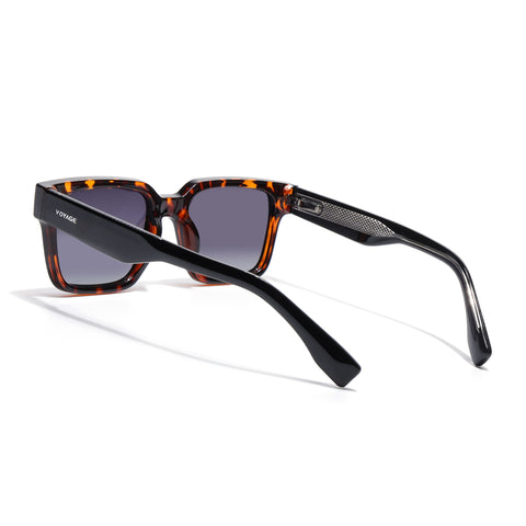Demi Brown Rectangle Polarized Sunglasses | Black Lens - PMG7917