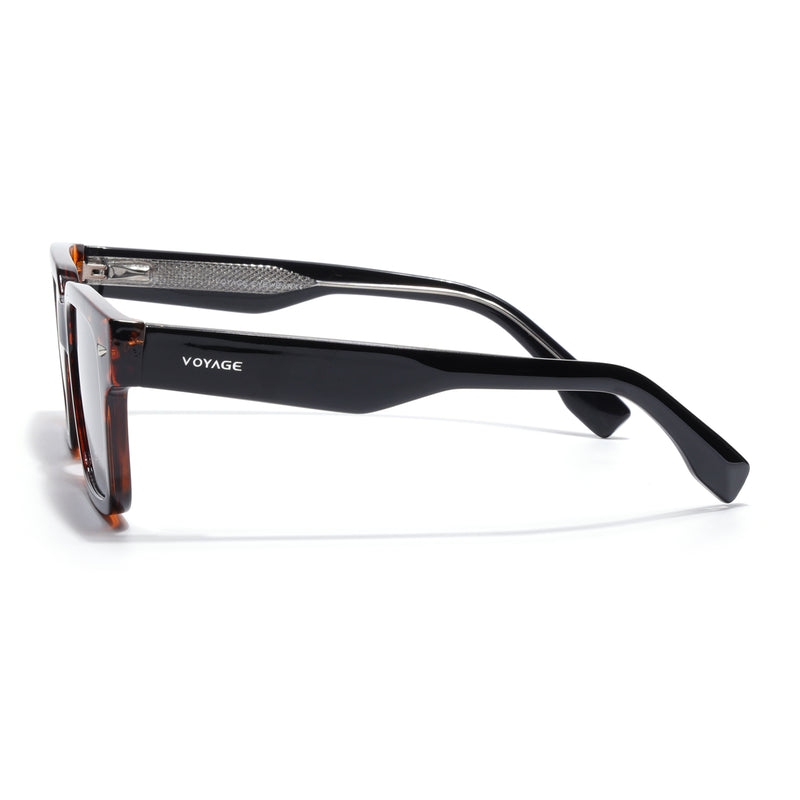 Demi Brown Rectangle Polarized Sunglasses | Black Lens - PMG7917