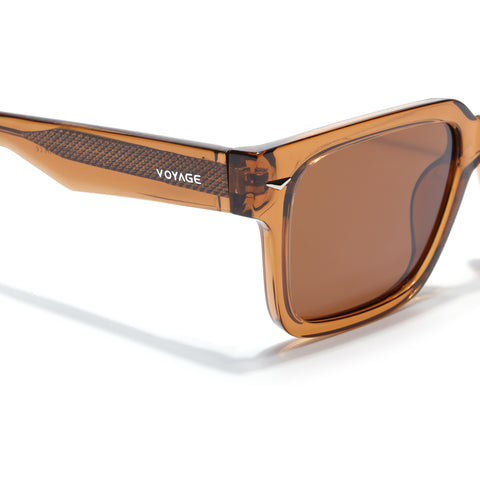 Brown Rectangle Polarized Sunglasses  | Brown Lens - PMG7918
