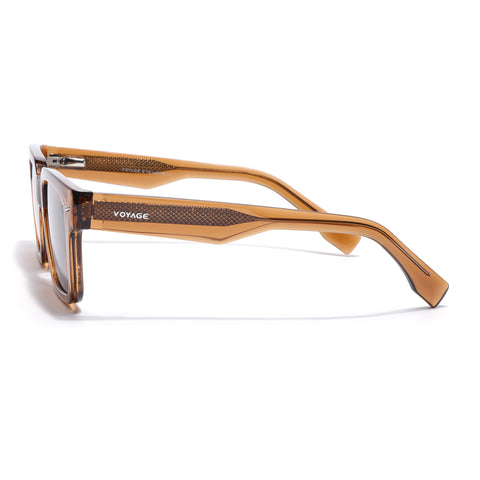 Brown Rectangle Polarized Sunglasses  | Brown Lens - PMG7918