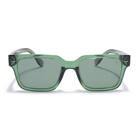 Green Rectangle Polarized Sunglasses | Green Lens - PMG7919