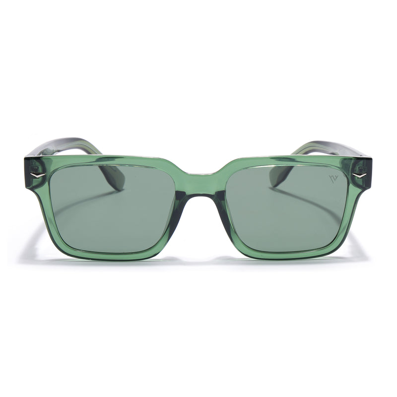 Green Rectangle Polarized Sunglasses | Green Lens - PMG7919