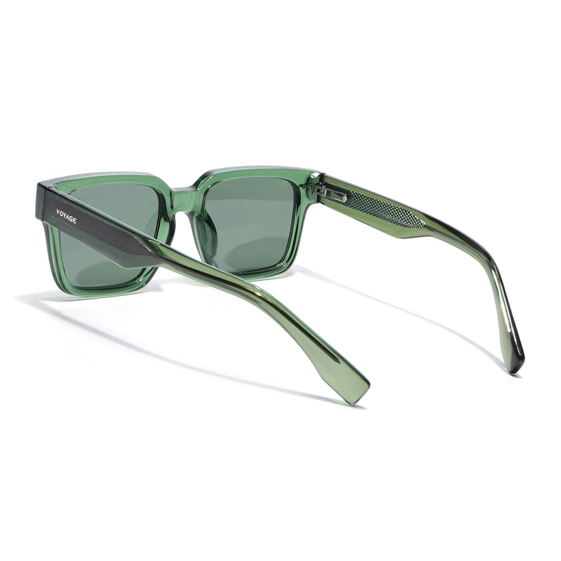 Green Rectangle Polarized Sunglasses | Green Lens - PMG7919