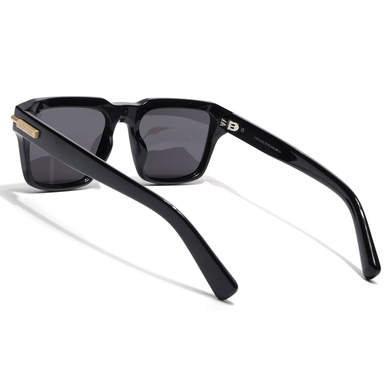 Black Wayfarer Polarized Sunglasses | Black Lens - PMG7959
