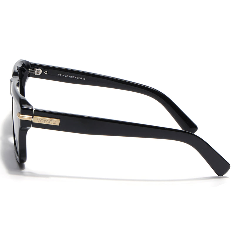 Black Wayfarer Polarized Sunglasses | Black Lens - PMG7959