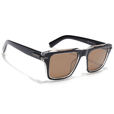 Black Wayfarer Polarized Sunglasses | Brown Lens - PMG7960