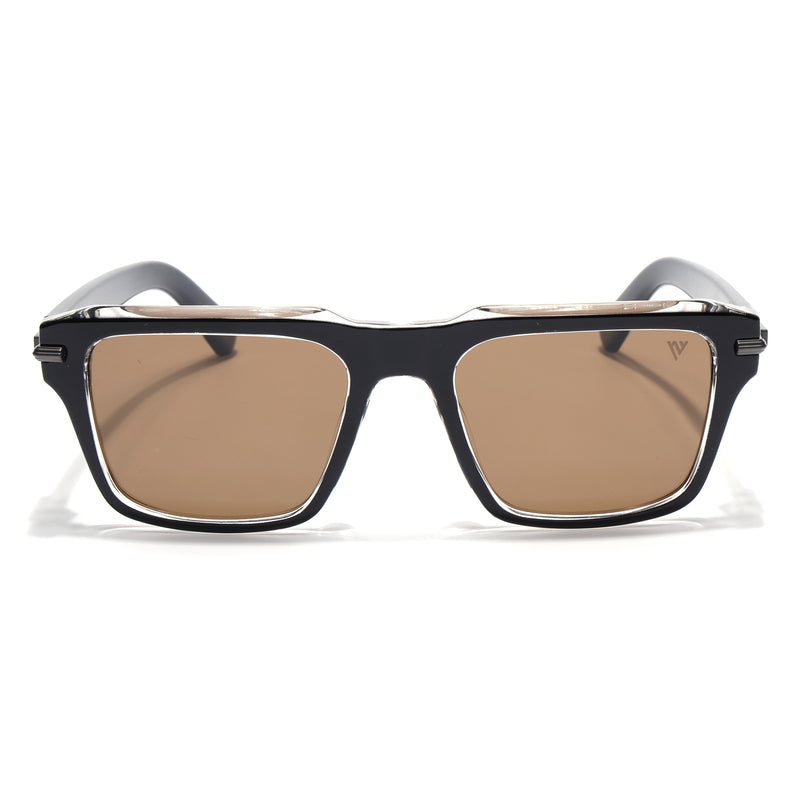 Black Wayfarer Polarized Sunglasses | Brown Lens - PMG7960